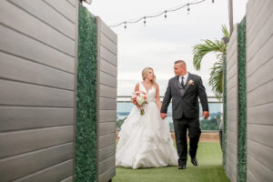 Florida Bride and Groom Rooftop Wedding Portrait | Tampa Bay Wedding Photographer Lifelong Photography Studios | St. Pete Beach Wedding Venue Hotel Zamora