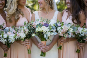 Sarasota Bride and Bridesmaid Wedding Bouquets with Succulents, Dusty Miller and Greenery Wedding Portrait