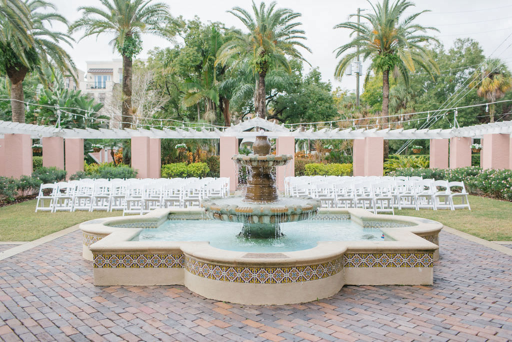 St. Pete Wedding Venue Vinoy Renaissance | Outdoor St. Pete Garden Courtyard Wedding Ceremony Space