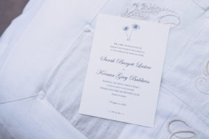 Elegant White and Blue Tropical Wedding Invitation Set