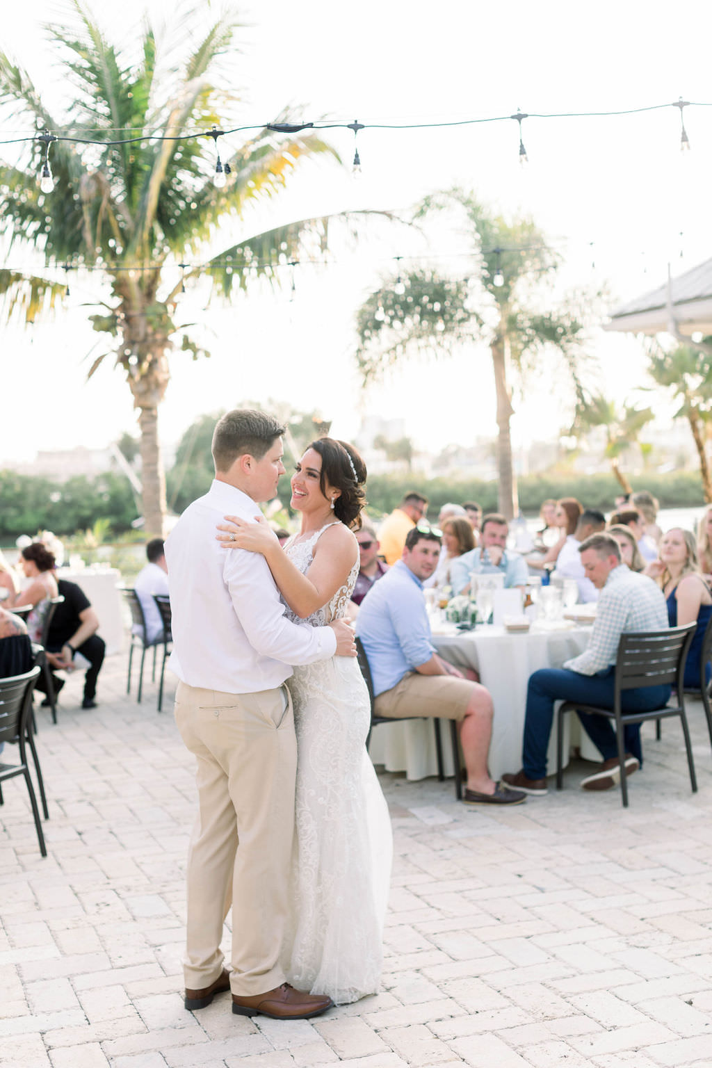 Clearwater Beach Bride and Groom First Dance Wedding Reception Portrait | Wedding Venue Island Way Grill