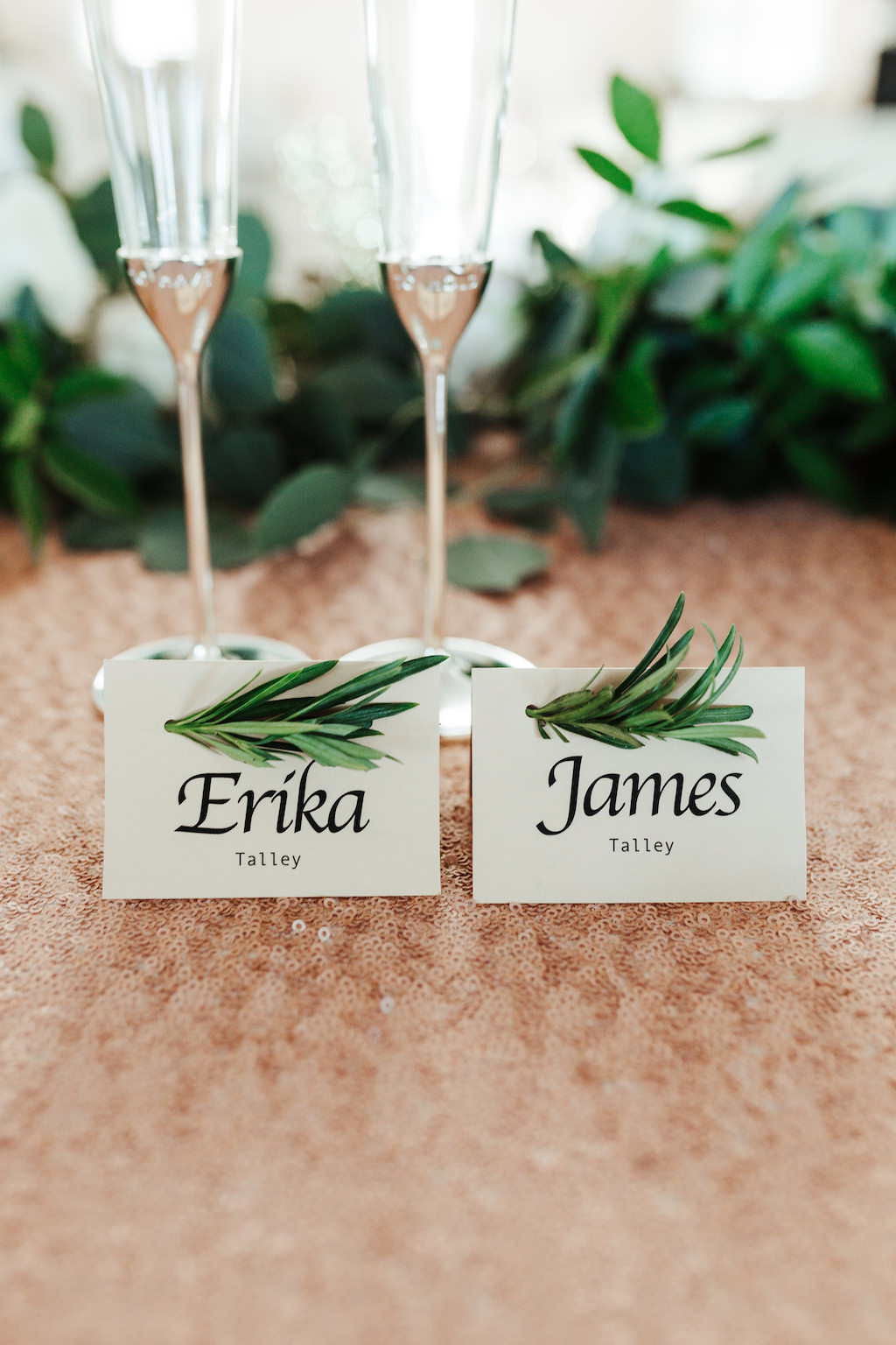 Garden Inspired Place Cards with Natural Greenery Element | Tampa Bay Florist Monarch Events and Design