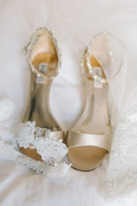 Gold and Sequin Strappy Sandal Wedding Shoes | Photographer Kera Photography