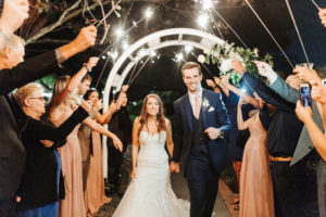 Romantic Garden Inspired Bride and Groom Sparkler Wedding Exit, Davis Island Garden Club | Tampa Bay Wedding Dress Boutique Truly Forever Bridal