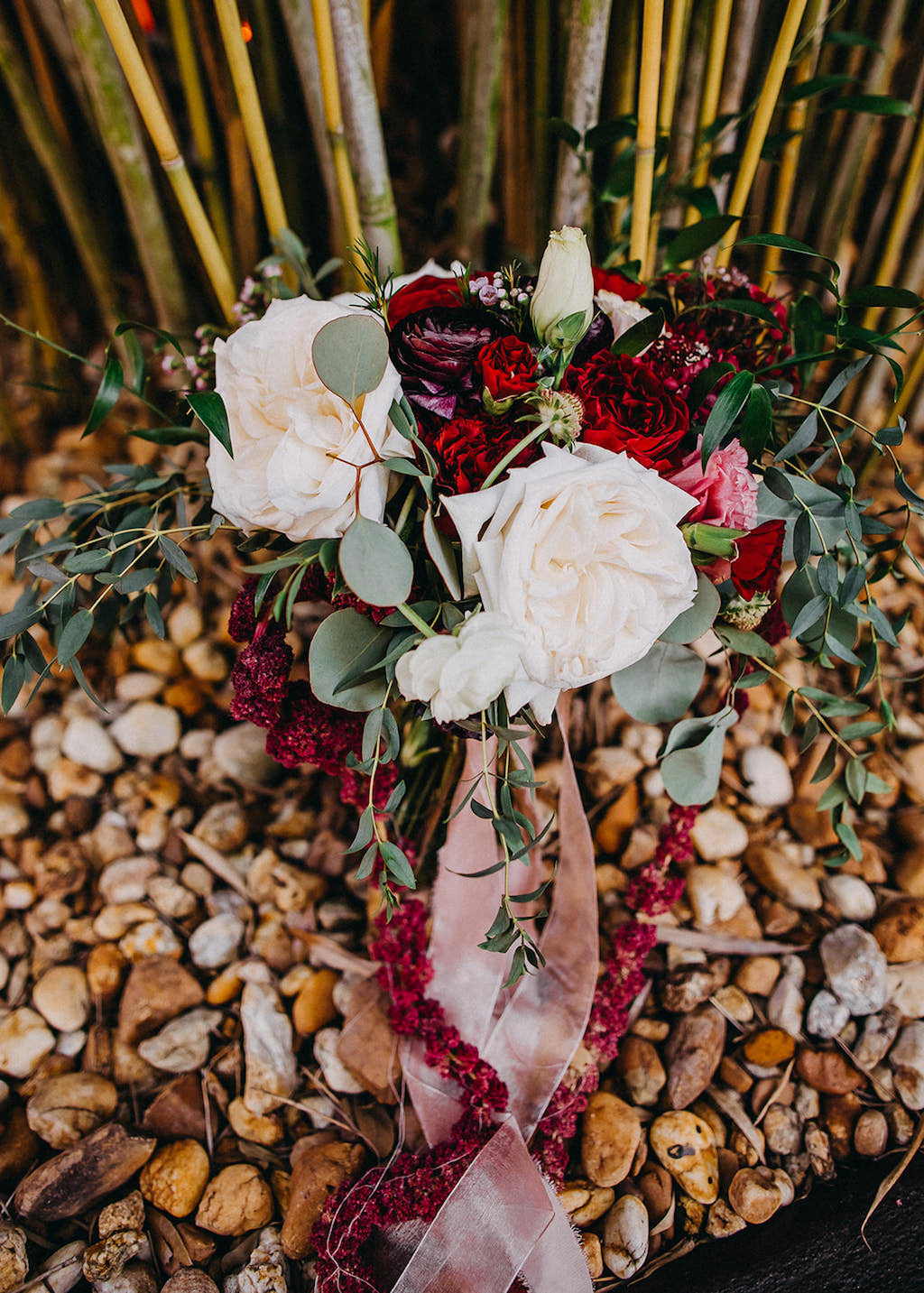 Bold Boho White, Pink, Purple and Red Rose and Greenery Romantic Bridal Bouquet | Downtown St. Pete Wedding Venue NOVA 535