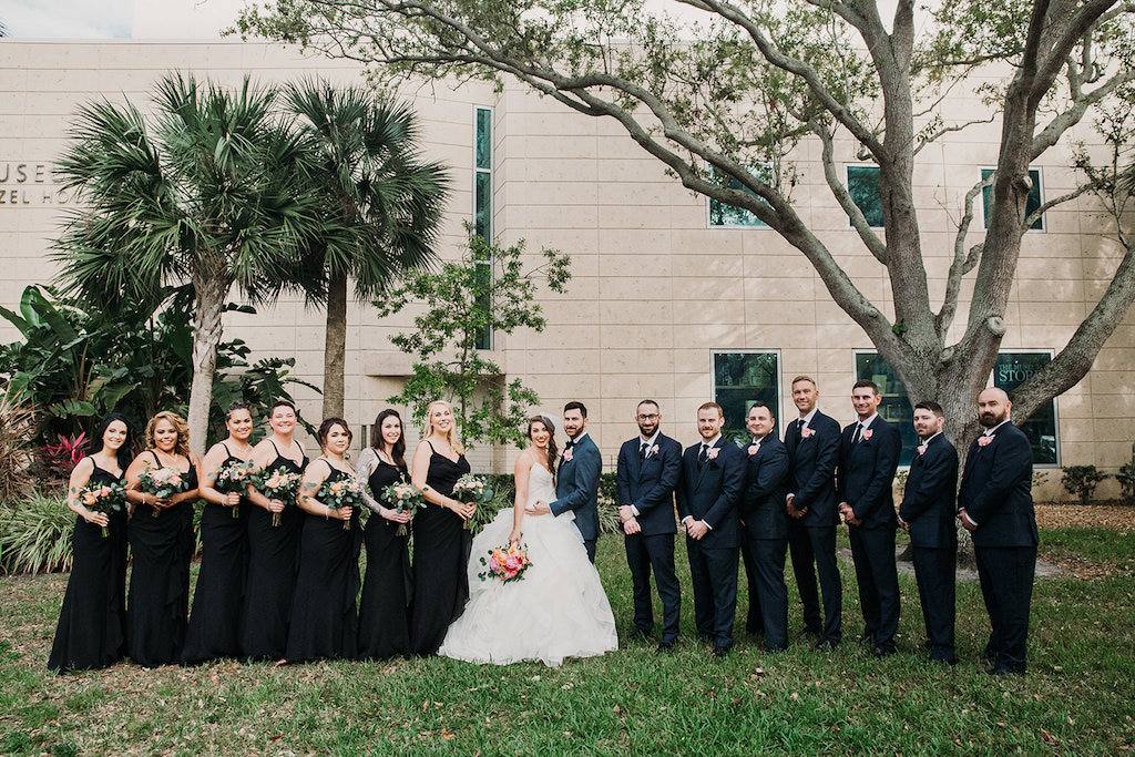 navy bridesmaids and groomsmen