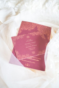Elegant FSU Inspired Burgundy and Gold Wedding Invitation Suite