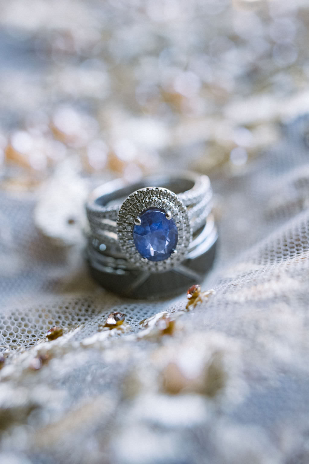 Bridal Engagement Wedding Ring, Oval Halo Ceylon Sapphire | Inspired by Princess Diana