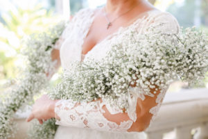 Baby's Breath Garland Bridal Wreath Floral Bouquet | Tampa Bay Wedding Photographer Lifelong Photography Studios | Truly Forever Bridal Shop Sarasota