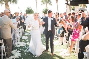Florida Bride and Groom Just Married, Garden Wedding Ceremony, The Ritz Carlton Sarasota | Sarasota Wedding Planner NK Weddings