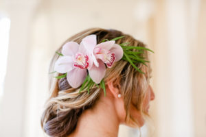 Pink Plumeria Floral Hair Accessory | Tampa Bay Wedding Photographer Lifelong Photography Studios