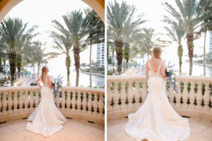 White Fit-and-Flare, Mermaid Style Wedding Dress, Low Back Illusion Lace, | Tampa Bay Wedding Photographer Lifelong Photography Studios | Truly Forever Bridal | The Ritz Carlton Sarasota