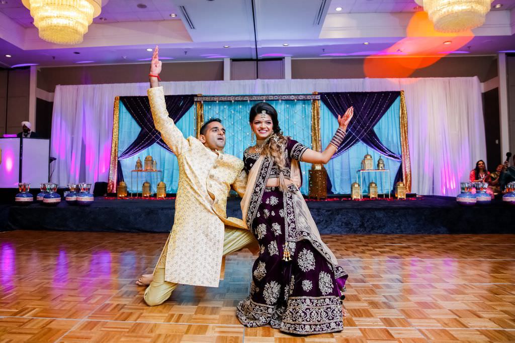 Traditional Indian Bride and Groom Performing Dance | Hotel Ballroom Wedding Venue Hilton Tampa Airport Westshore
