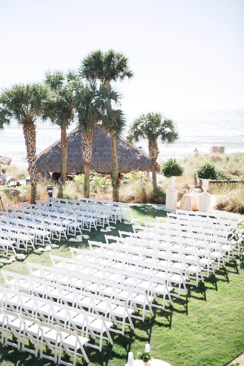 Florida Oceanfront, Clean, White Outdoor Garden Wedding Ceremony | The Ritz Carlton Sarasota