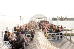 Florida Bride and Groom Kiss Portrait, Just Married After Waterfront Dockside Wedding Ceremony Under Cabana | Tampa Bay Hotel and Wedding Venue The Godfrey Hotel & Cabanas