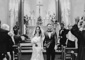 Florida Bride and Groom Traditional Church Wedding Ceremony Portrait | Tampa Bay Wedding Ceremony Venue St. Mary Catholic Church
