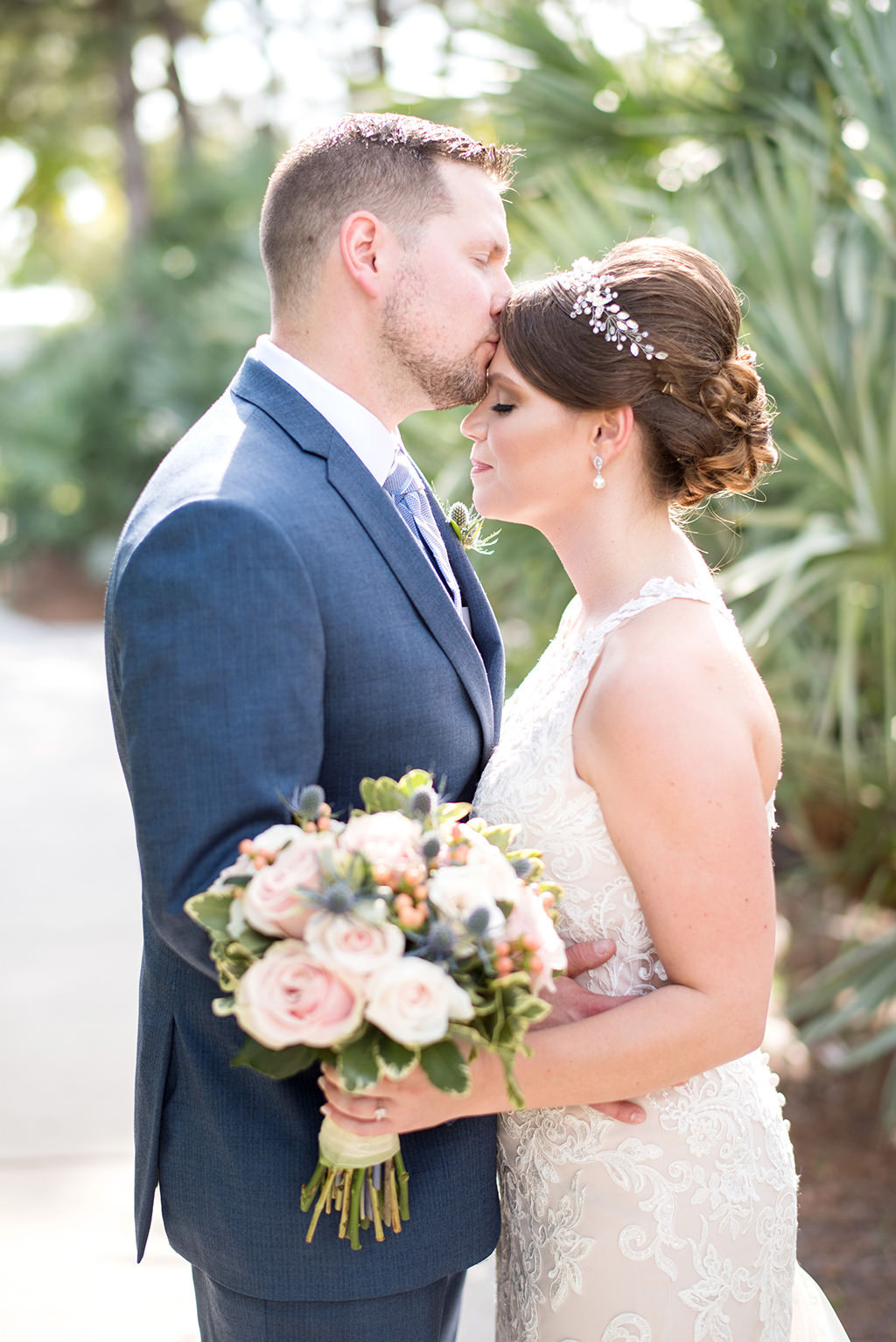 Florida Bride and Groom Intimate Wedding Portrait | Rocky Point, Florida