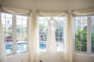 White V Neckline Cap Sleeve A Line Wedding Dress | Tampa Bay Wedding Photographer Kristen Marie Photography
