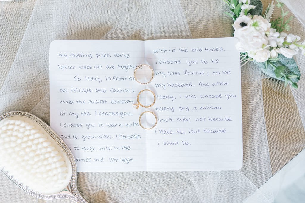 Modern, Elegant Handwritten Ceremony Vows, Wedding Rings | Tampa Bay Wedding Photographer Kera Photography