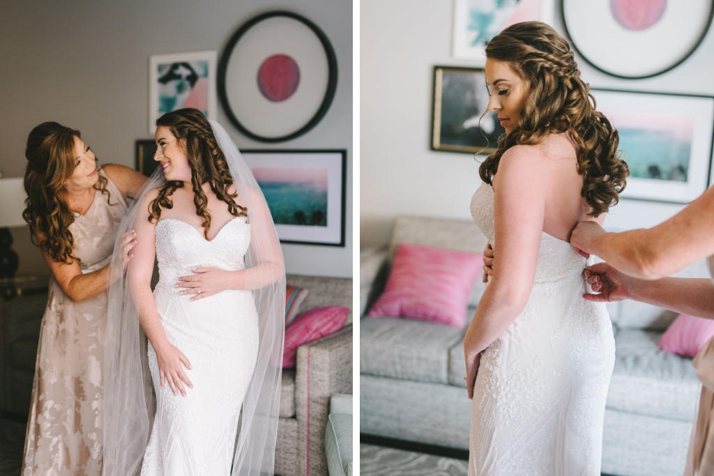 Modern Florida Bride and Mother Getting Ready Wedding Portrait | Tampa Bay Wedding Beauty Artist Destiny & Light Hair and Makeup Group | St. Pete Photographer Kera Photography