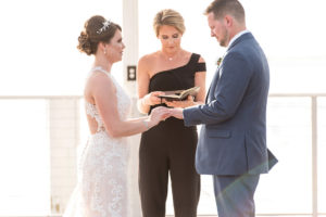 Florida Bride and Groom Exchanging Vows During Dockside Wedding Ceremony | Tampa Bay Hotel and Wedding Venue The Godfrey Hotel & Cabanas