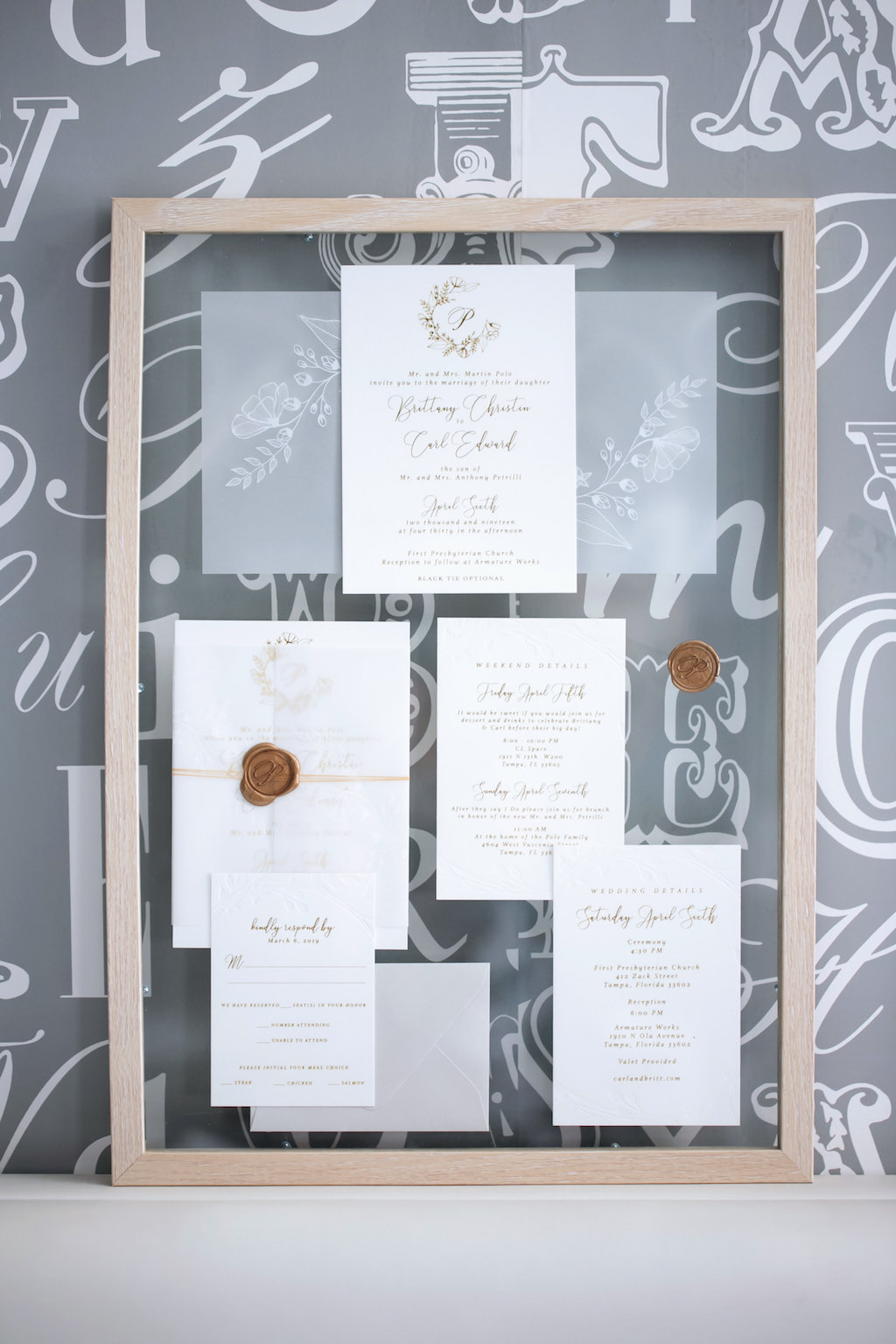 Modern Elegant White and Silver Wedding Invitation Suite | Tampa Bay Wedding Photographer Carrie Wildes Photography