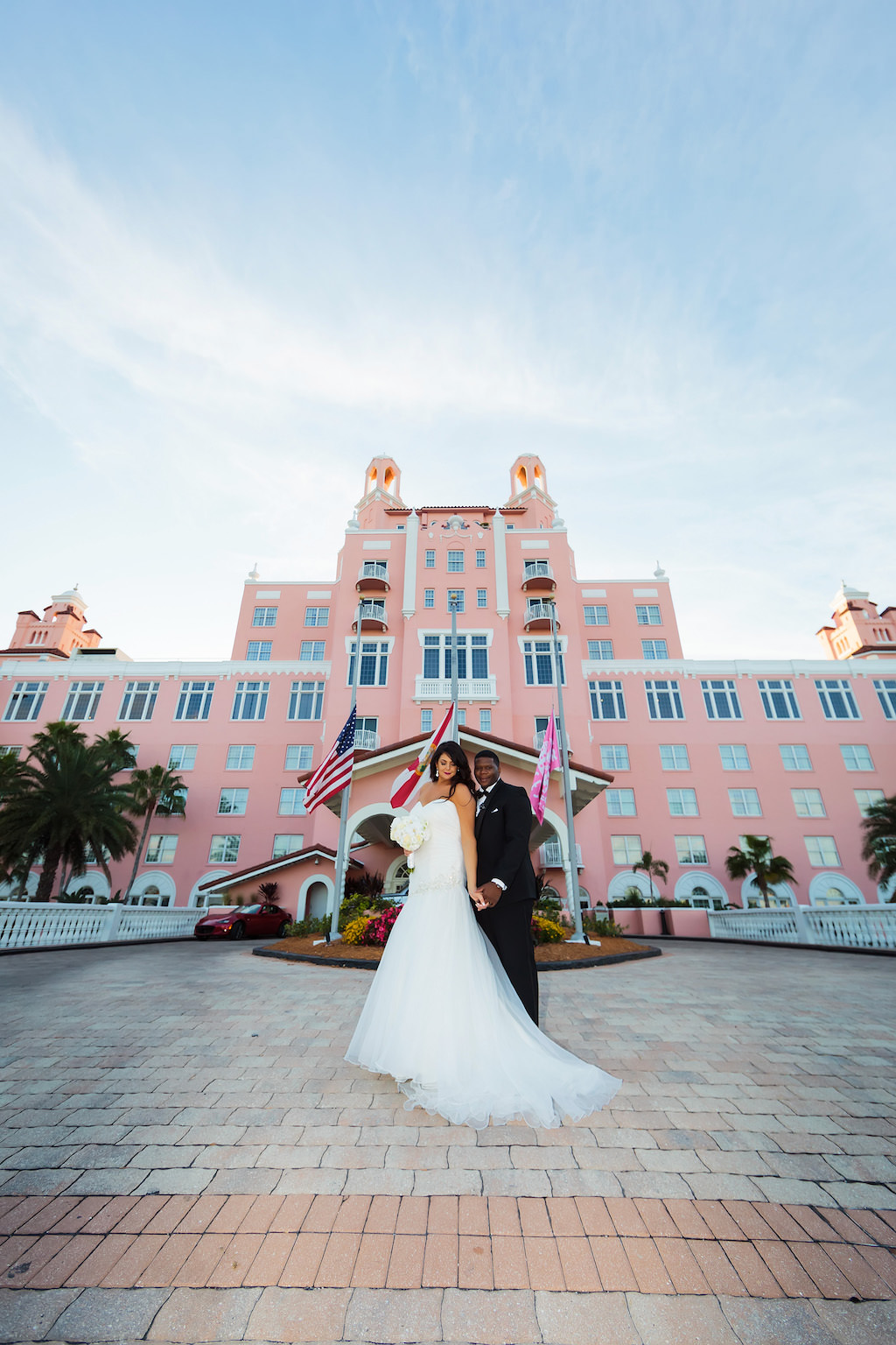 Tampa Bay Bride and Groom Portrait | The Pink Palace, Historic Beachfront Florida Wedding Venue The Don CeSar in St. Pete Beach