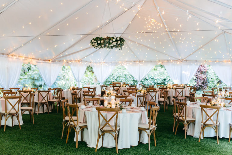 Elegant, Simple, Classic Outdoor Florida Garden Tent Wedding Reception