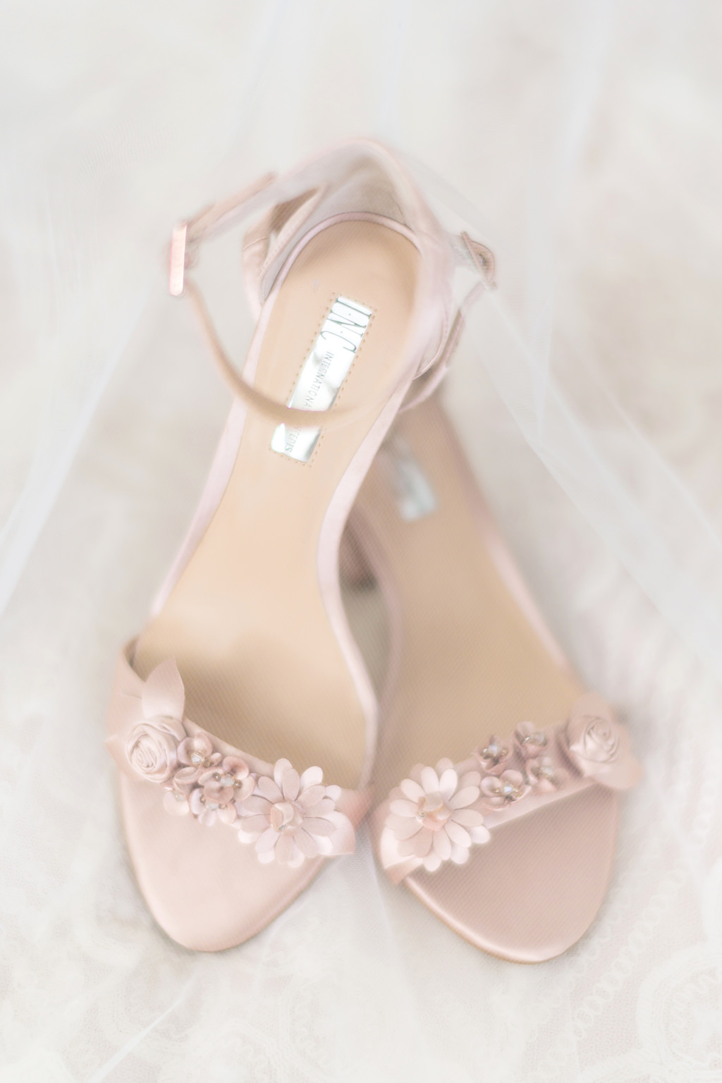 Blush Floral Strap INC Wedding Heel Sandal Shoes