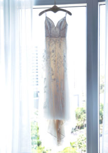 Lace and Illusion Romantic Plunging V Neckline with Spaghetti Straps Paloma Blanca Wedding Dress