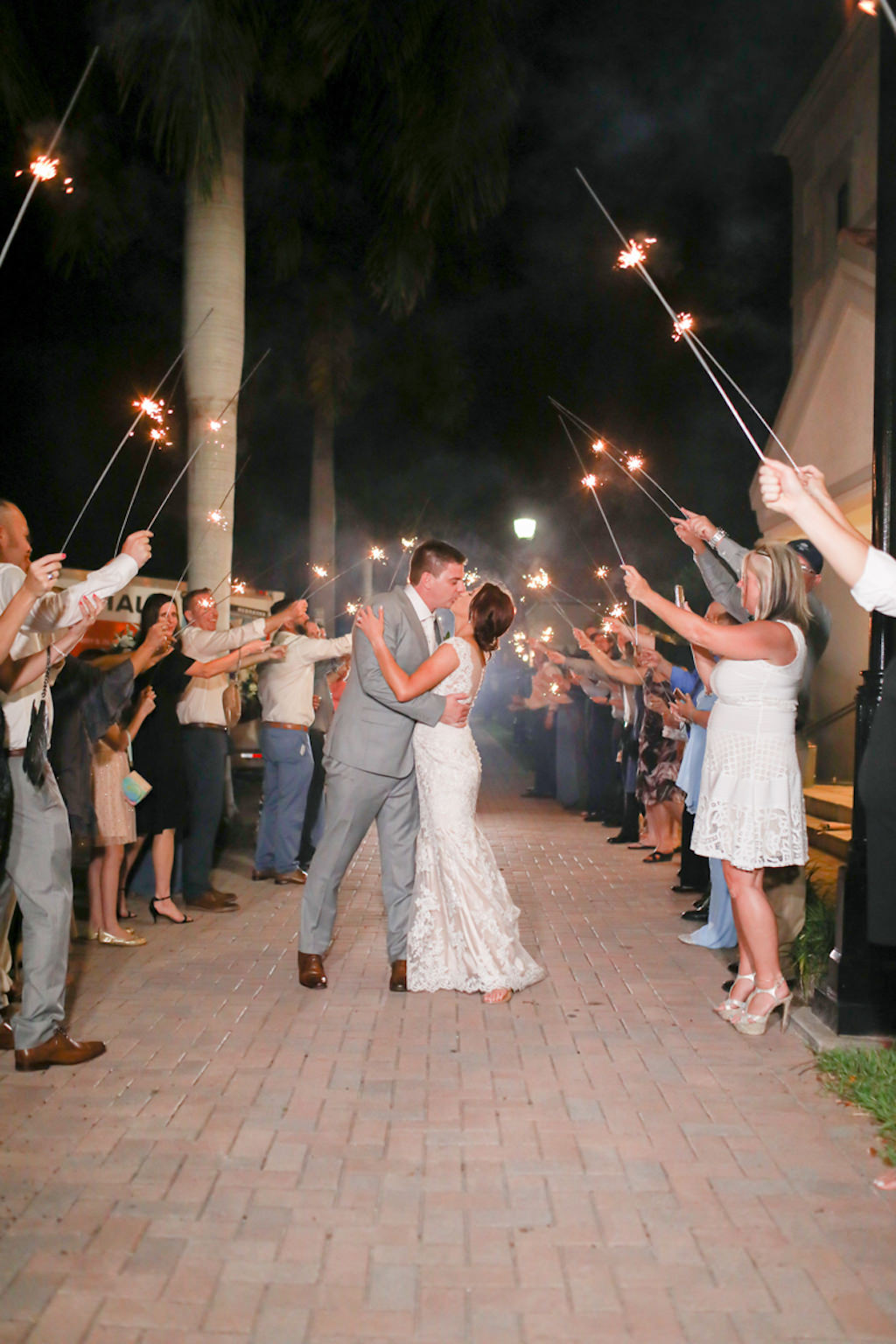 Florida Bride and Groom Wedding Reception Sparkler Exit | Wedding Photographer Lifelong Photography Studios