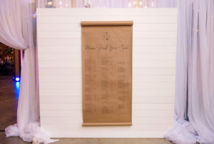 Rustic Country Chic Wedding Reception Decor, Large Brown Kraft Paper Seating Chart | Tampa Bay Wedding Planner Parties A'La Carte