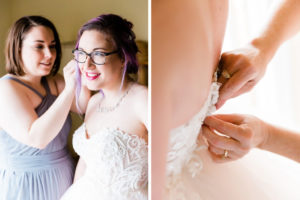 Modern, Romantic Florida Bride and Bridesmaids Getting Ready, Unique Wedding Style, Purple Hair, Glasses
