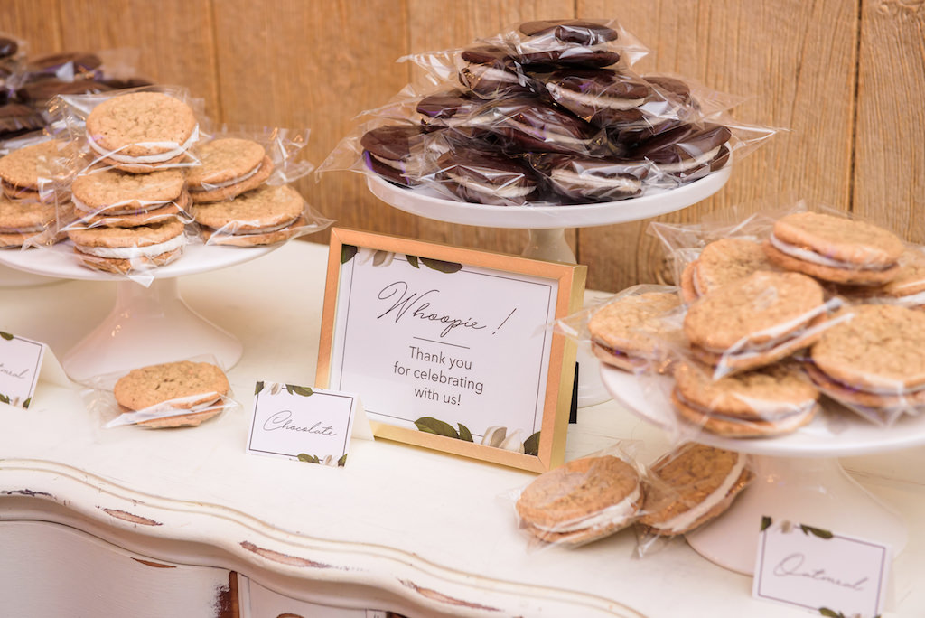 Country Chic Wedding Reception Dessert Table with Whoopie Pies