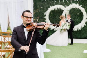 Elegant, Garden Inspired Outdoor Wedding Ceremony, With Live Violinist, Tampa Bey Wedding Musician Sunset Strings | Tampa Bay Wedding Planner Special Moments Event Planning | Tampa Bay Wedding Florist Gabro Event Services