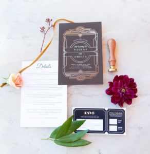 Classic Old Hollywood Inspired Wedding Invitation Suite