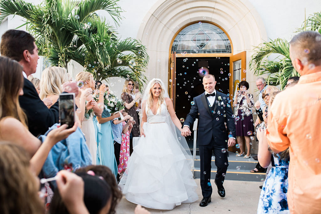 Bride and Groom Bubble Wedding Ceremony Processional Exit