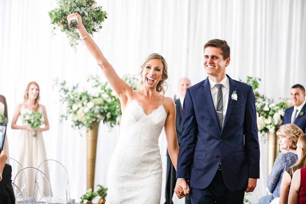 Floria Bride and Groom Wedding Ceremony Exit Recessional Portrait | Tampa Bay Wedding Photographer Lifelong Photography Studio
