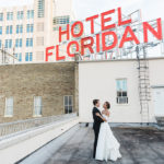 Timeless Downtown Tampa Bride and Groom, Classic Hotel Floridan Wedding Portrait Tampa Bay Wedding Planner Coastal Coordinating | Historic Downtown Tampa Wedding Venue Hotel Floridan Palace Hotel