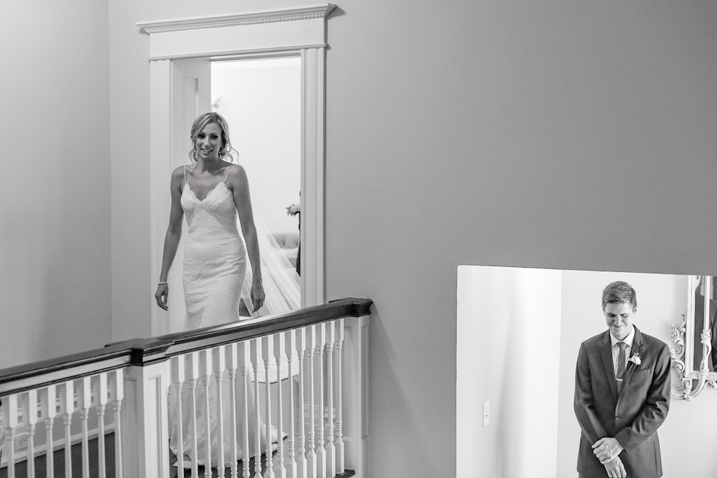Florida Bride and Groom Before the First Look Wedding Portrait | Tampa Bay Wedding Photographer Lifelong Photography Studio