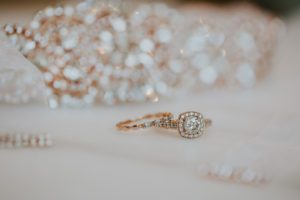Rose Gold Diamond Bridal Wedding Ring and Engagement Ring Portrait