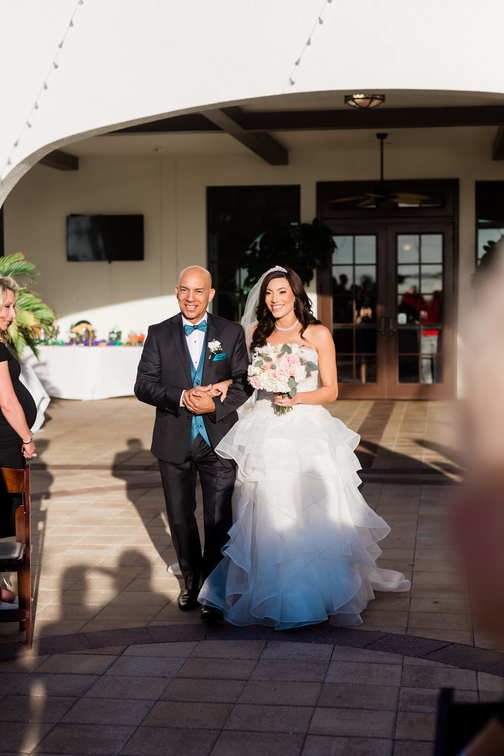 Tampa Bay Bride and Father Walking Down the Aisle Wedding Ceremony Processional Portrait