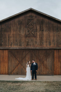 Florida Bride and Groom Outdoor Barn Wedding Portrait | Tampa Rustic Wedding Venue Rafter J Ranch