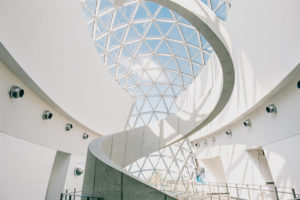 Downtown St. Pete Salvador Dali Museum Spiral White Staircase Wedding Reception and Ceremony Venue