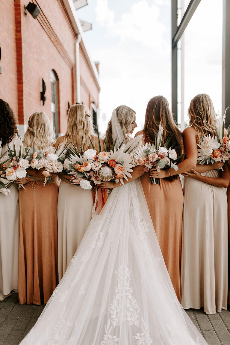 burnt orange bridal party