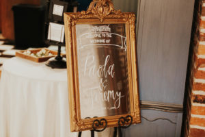 Antique Gold Mirror Wedding Welcome Sign