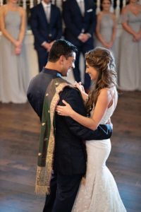 Tampa Bay Bride and Groom First Dance on Floor of Recently Renovated Two Tier Grand Ballroom | Luxury Beachfront Resort and Wedding Venue The Don CeSar in St. Pete Beach
