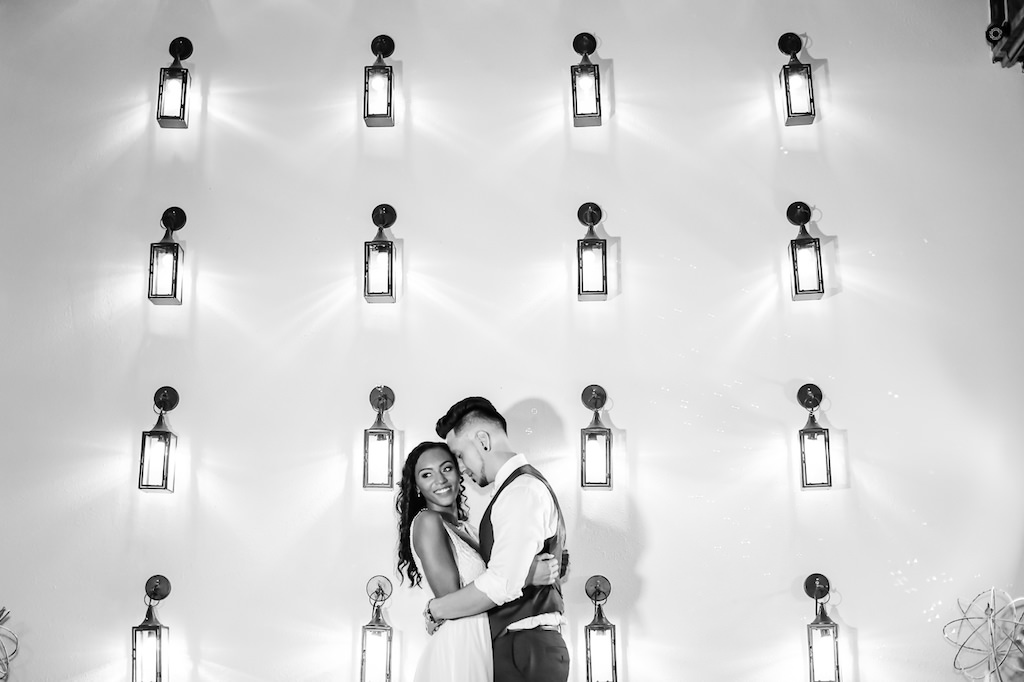 Black and White Intimate Bride and Groom Wedding Portrait | Tampa Bay Wedding Photographer Lifelong Photography Studio