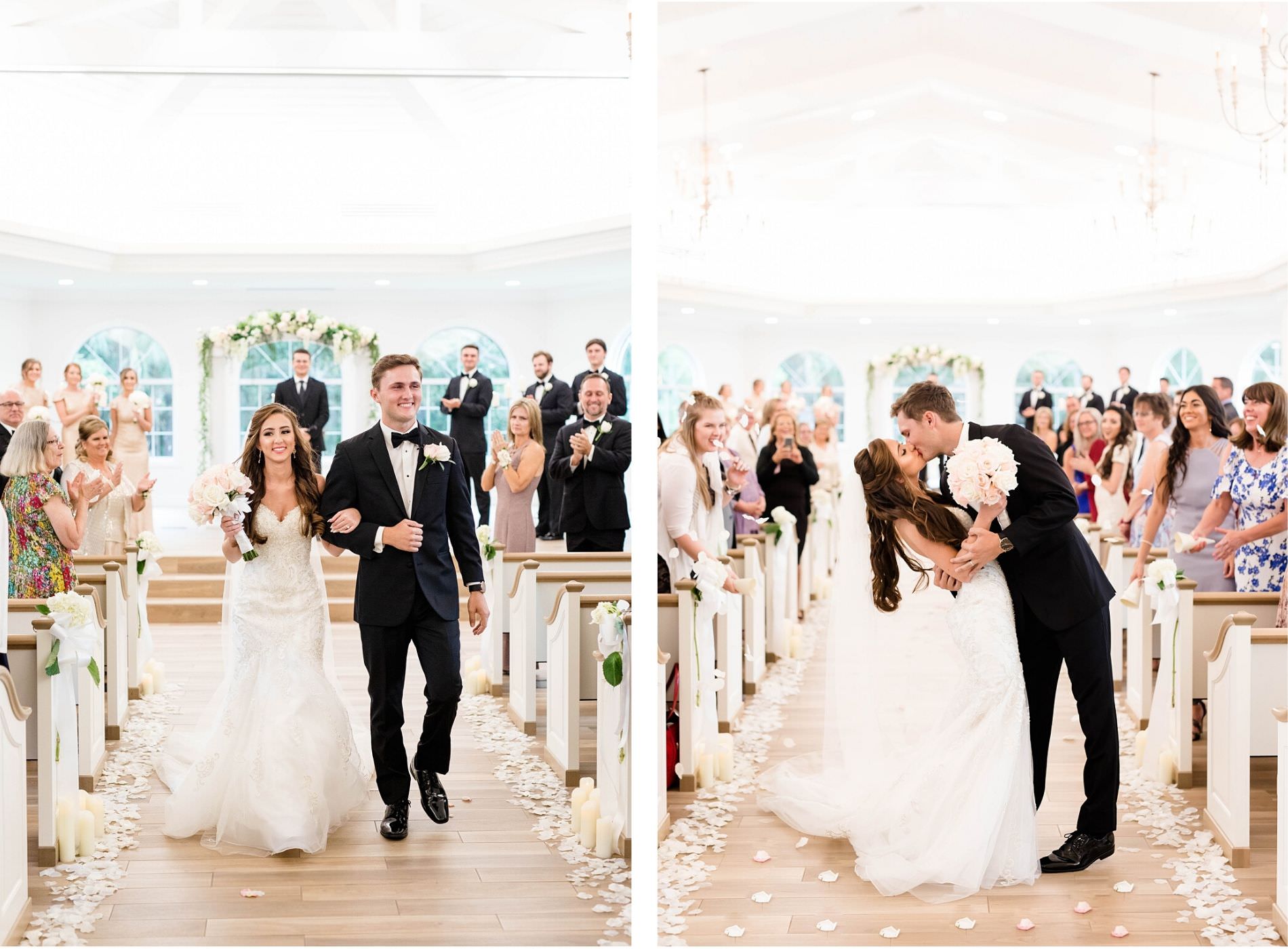 Bride and Groom Recessional Aisle | Tampa Safety Harbor Wedding Venue Harborside Chapel Ceremony