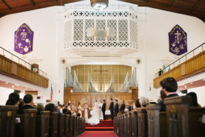 Traditional Church Bride and Groom Wedding Ceremony Portrait | St. Petersburg Wedding Venue First United Methodist Church